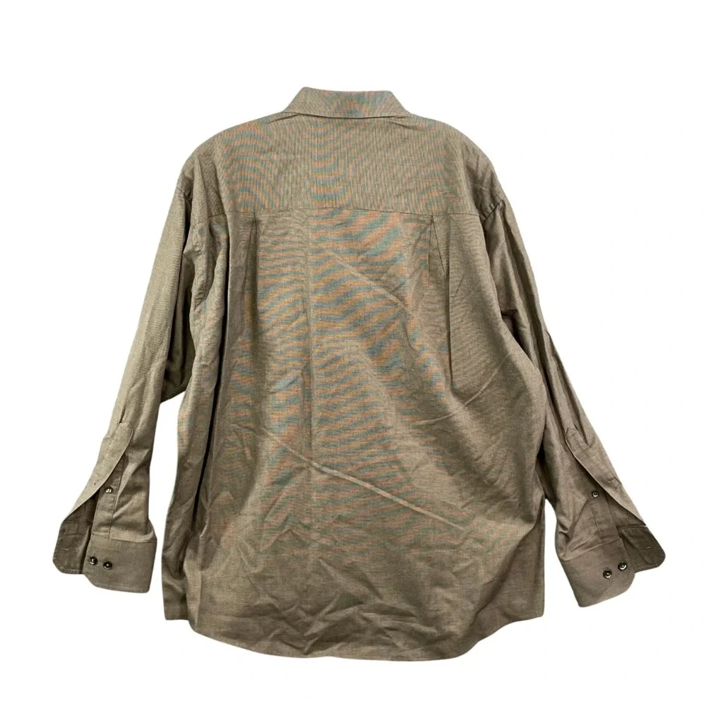 Kenneth Cole New York Dress Shirt Men 16 32/33 Tan Office Wear Preppy‎ Normcore